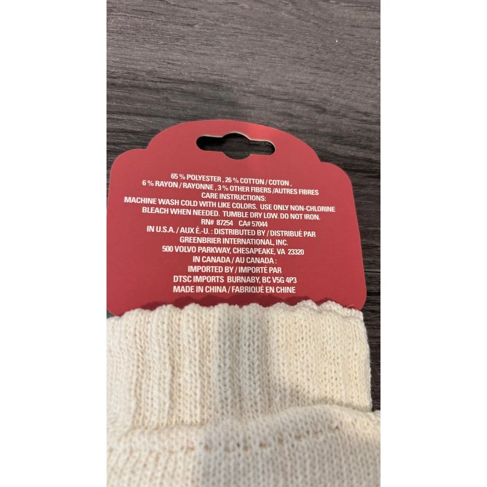 Juncture Womens Leg Warmers Cream Off White Ribbed Knit Slouchy One Size NWT